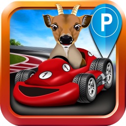 Goat Driving Car Parking Simulator - 3D Sim Racing & Dog Run Park Games!
