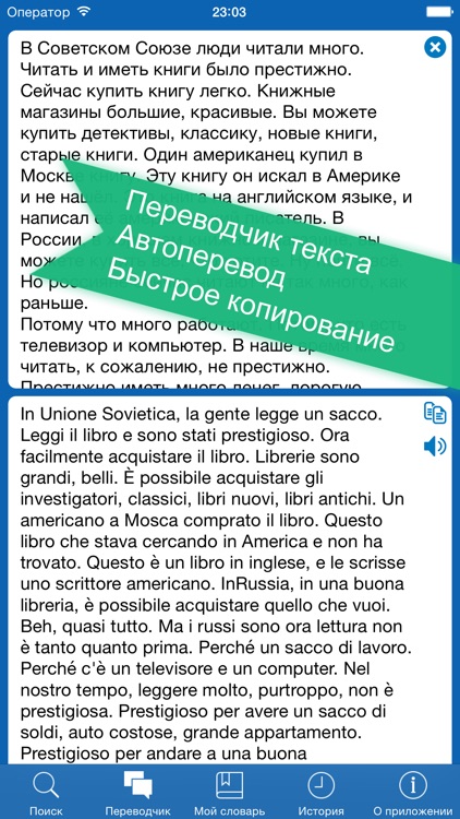 Russian <> Italian Offline Dictionary + Online Translator