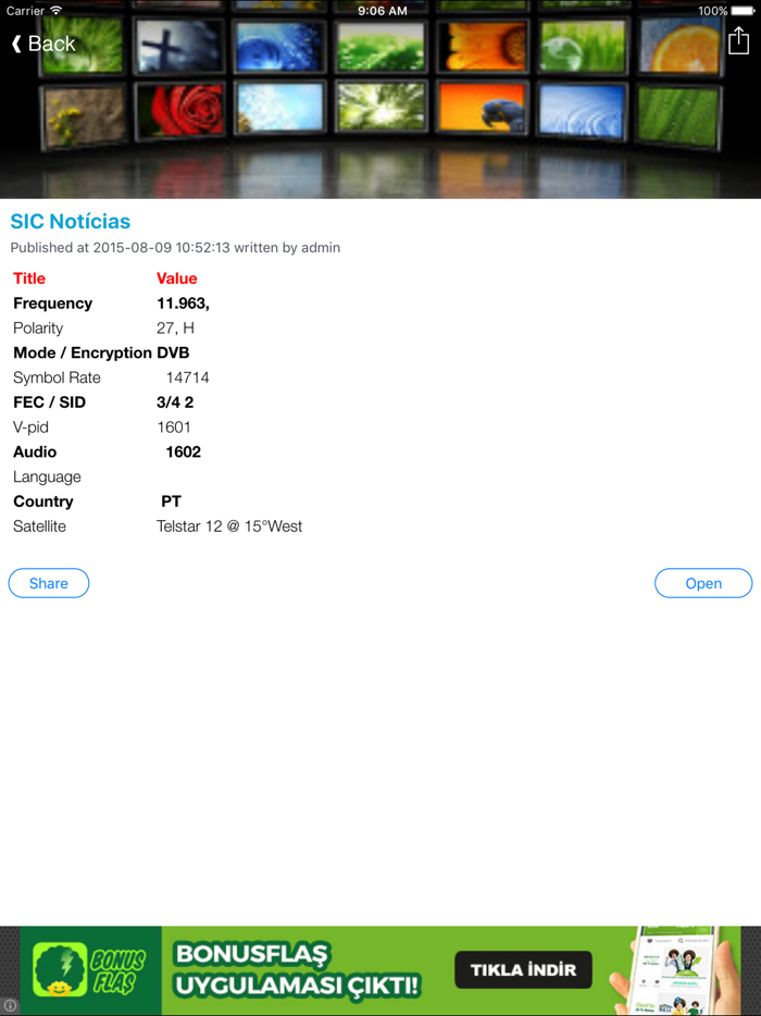 Portugal TV Channels Sat Info