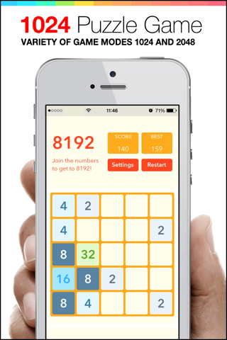 1024 Puzzle Game Plus - mobile logic Game - join the numbers screenshot 3