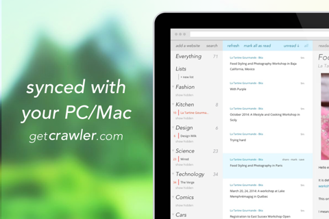 Crawler - subscribe to your favourite websites (RSS) screenshot 3