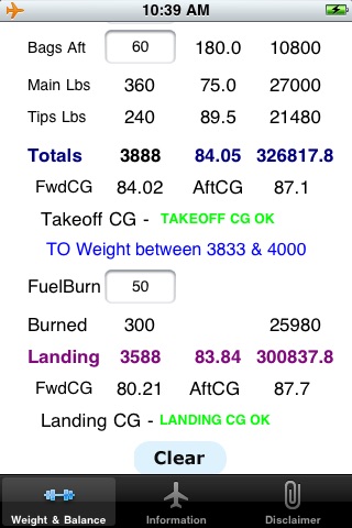 Bonanza A36 Osborne Tips Weight and Balance Cal... screenshot 2