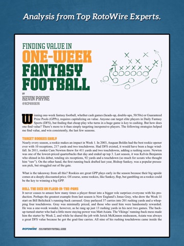 RotoWire Fantasy Football Guide 2015 screenshot 2