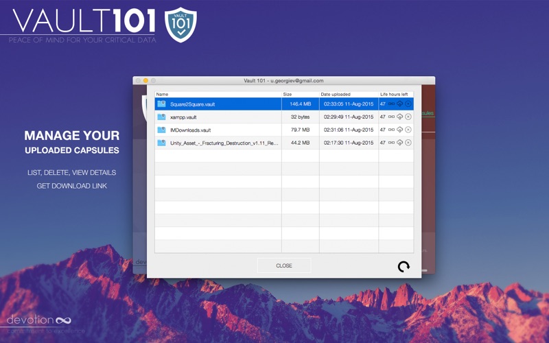 Vault 101 - password protect files and folders