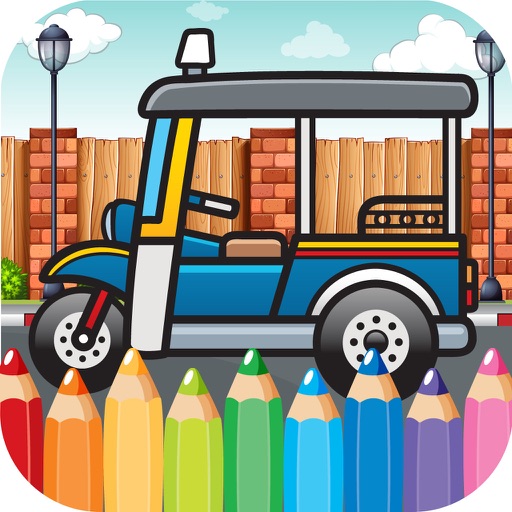 Car Coloring Painting And Drawing Game for Baby or Kid Doodle Picture Icon