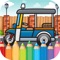 Car Coloring Painting And Drawing Game for Baby or Kid Doodle Picture