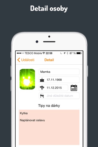 Narozeniny a svátky screenshot 2