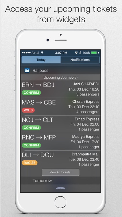 Rail Pass™ - IRCTC PNR status enquiry. Add Indian Railway train ticket to Passbook using RailPass. screenshot-4