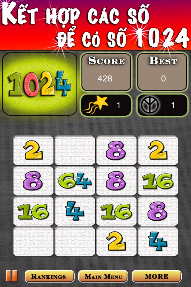 1024 -The Little Brother of 2048, Free Puzzle Game screenshot 2