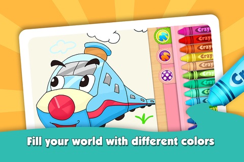 Kids Color Book: Cars - Educational Coloring & Painting Game Design for Kids and Toddler screenshot 2