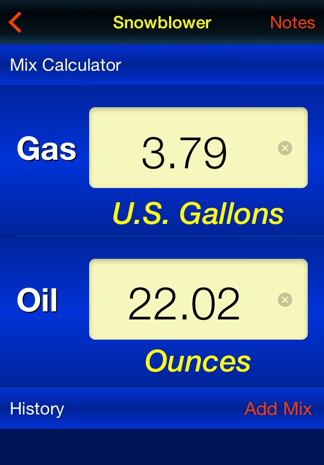 Gas Mix - 2 Cycle Fuel Mix Calculator screenshot 3