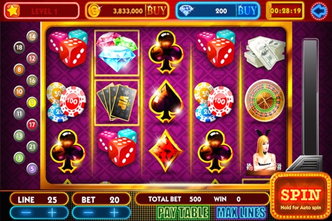 Girl & Vegas Slots -  Free 5 Reel Slot Machines & Casino Roulette Games with High Bonus Payouts screenshot 3