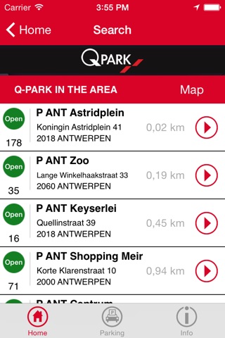 Q-Park parking screenshot 2