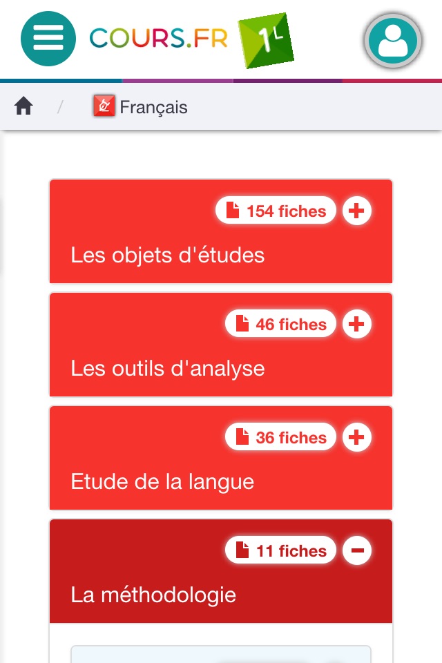 Cours.fr 1L screenshot 2