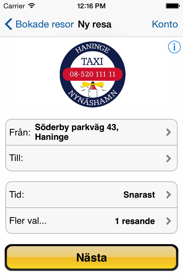 Haninge & Nynäshamns Taxi screenshot 2