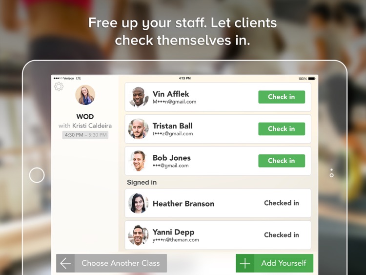 Class Check-in by MINDBODY