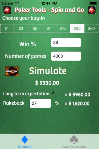 Poker Tools - Spin and Go screenshot 2