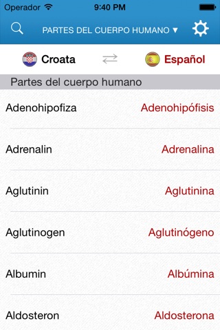 Diccionario médico para viajeros español-croata screenshot 2