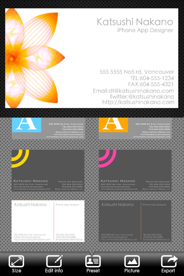 BusinessCardDesigner - Business Card Maker with AirPrint screenshot 4