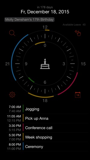 Jiffies - Calendar in the watch Screenshot