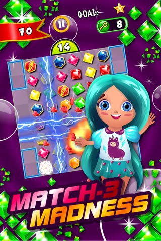 Jewel's Crack - diamond match-3 game and kids digger's mania hd free screenshot 2