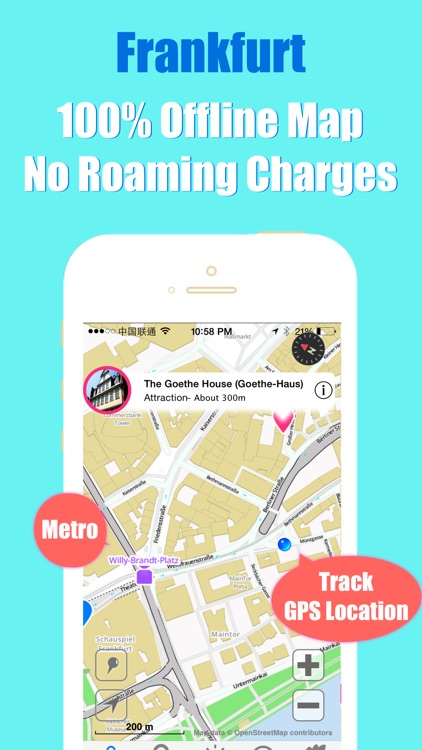 Frankfurt Map offline,BeetleTrip Frankfurt U-bahn S-bahn subway metro street pass travel guide trip route planner advisor
