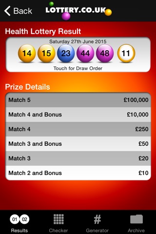 Health Lottery App screenshot 3