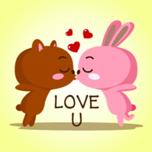 Lover Bunny and Bear Stickers icon