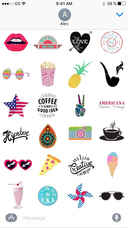 Boho Hipster Sticker Pack for iMessage