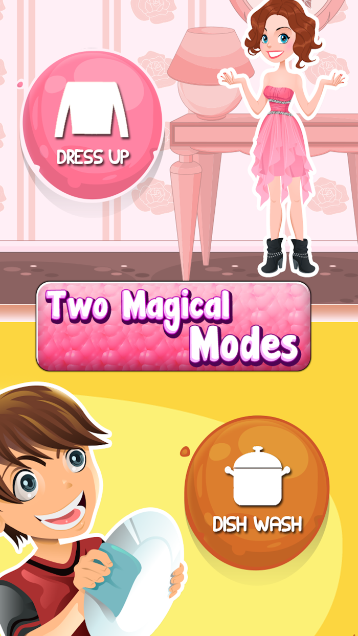 Virtual Girl Dress Up Dish Washing and Painting