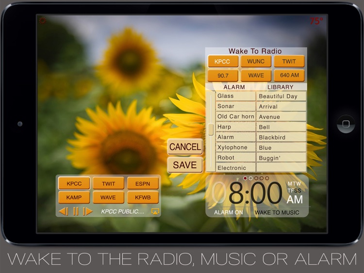 Beautiful Clock Radio Alarm with Weather
