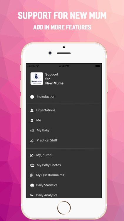 Support for New Mums App