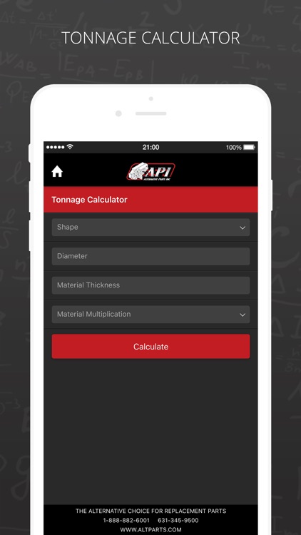 API Metal Fabrication Calculator