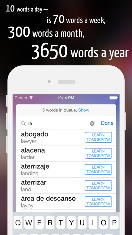 Learn 10 Spanish words per day with Easy Ten