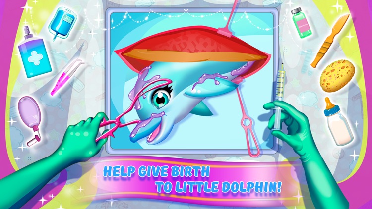 Ocean Dolphin Baby Birth Simulator Free screenshot-3