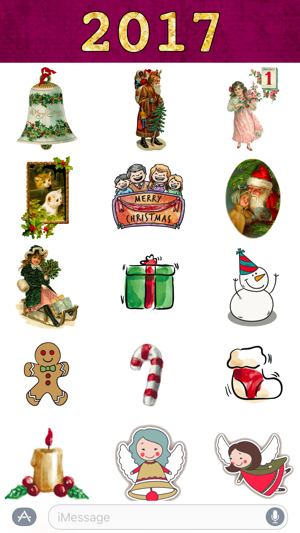 Merry Christmas & Happy New Year - Retro Stickers(圖1)-速報App