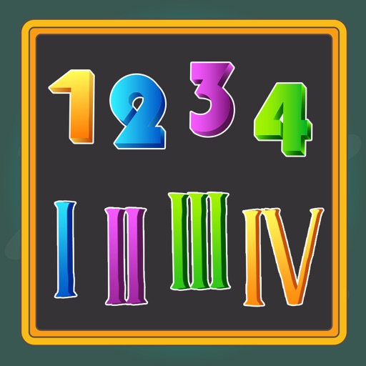 Roman Numerals and 123 for Kids Using Flashcards Icon