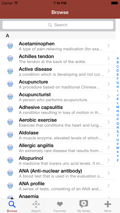 1000 Arthritis Dictionary and Glossary of Medical Terms, Conditions and Treatments Screenshot 1