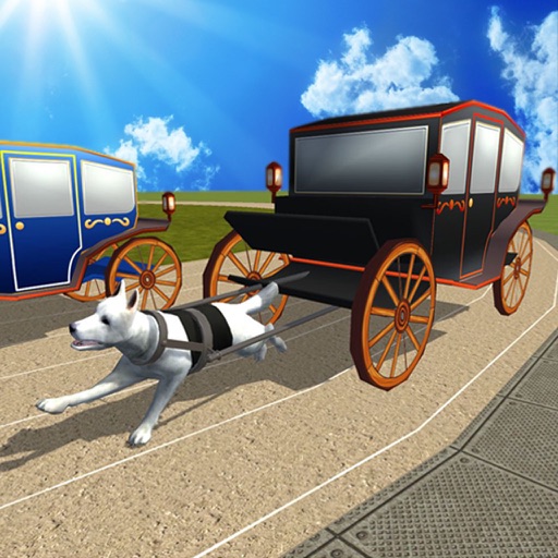 Dog Cart Race : sled dog race by driving  wagons Icon