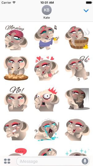 Dunbee, the funny elephant for iMessage Stickers(圖3)-速報App