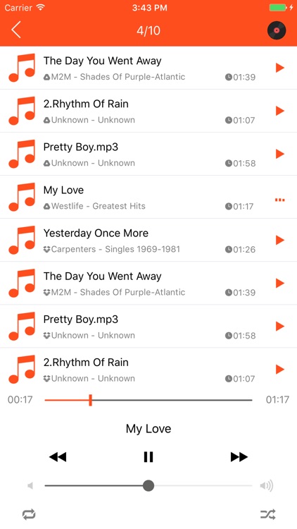 Music Cloud - Songs Player for GoogleDrive,Dropbox