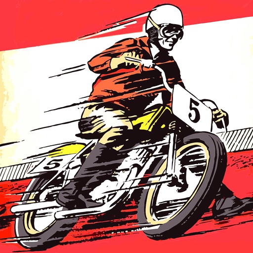 Anime Motorcycle Racer on the Road Race Dirt Icon