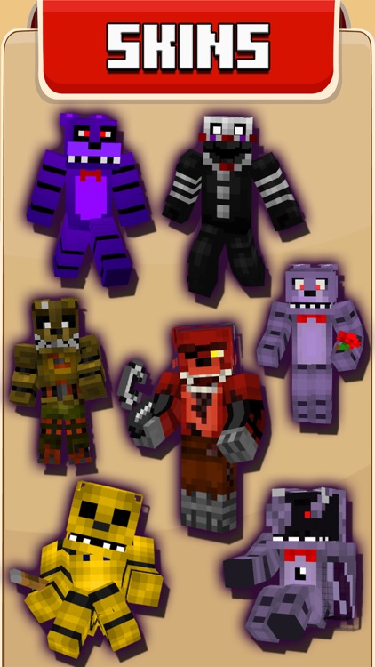 FNAF Skins for Minecraft PE ( Pocket Edition )