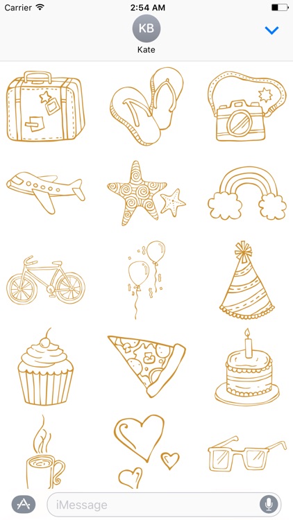 GOLd DOODLe III Stickers for iMessage