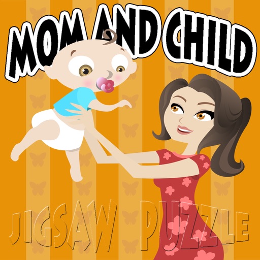 Mom And Child Jigsaw Puzzle For Kids Icon