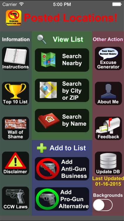 Posted! - Carry List Anti-Gun Locations