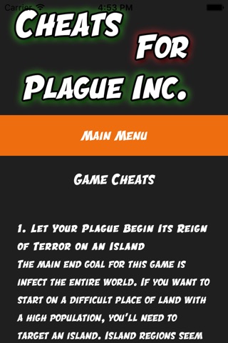 Cheats Guide For Plague Inc. screenshot 2