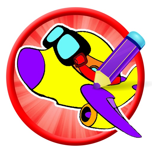 First Airplane Coloring Page Game Free For Kids