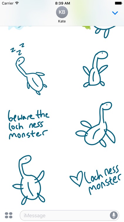 Loch Ness sticker pack, dino stickers for iMessage