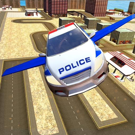 Flying Police Car Evolution Icon